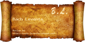 Bach Levente névjegykártya
