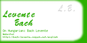 levente bach business card